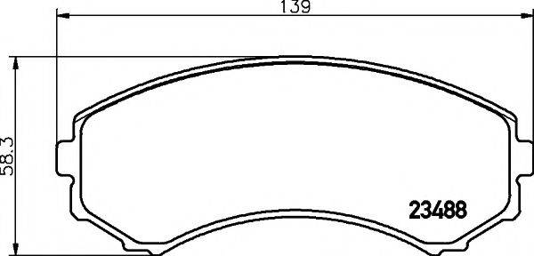 HELLA PAGID 8DB355009461 Комплект гальмівних колодок, дискове гальмо