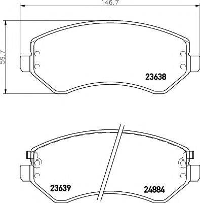 HELLA PAGID 8DB355010051 Комплект гальмівних колодок, дискове гальмо