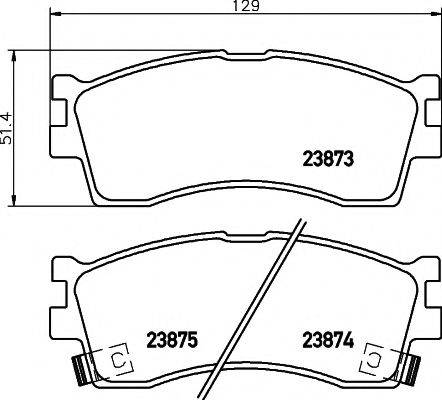 HELLA PAGID 8DB355010251 Комплект гальмівних колодок, дискове гальмо