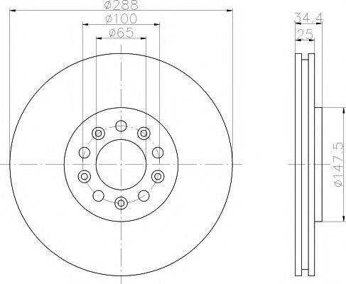 HELLA PAGID 8DD355107601 гальмівний диск