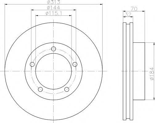 HELLA PAGID 8DD355107871 гальмівний диск