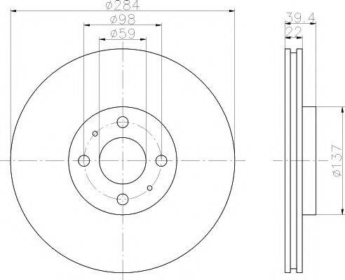 HELLA PAGID 8DD355102521 гальмівний диск