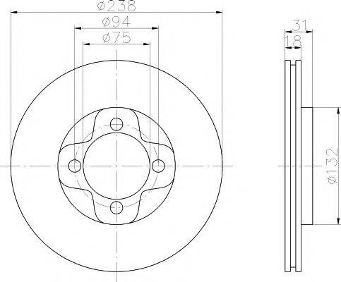 HELLA PAGID 8DD355101981 гальмівний диск