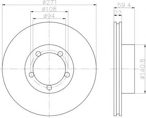 HELLA PAGID 8DD355101021 гальмівний диск