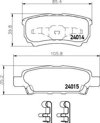 HELLA PAGID 8DB355010811 Комплект гальмівних колодок, дискове гальмо