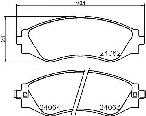 HELLA PAGID 8DB355010951 Комплект гальмівних колодок, дискове гальмо