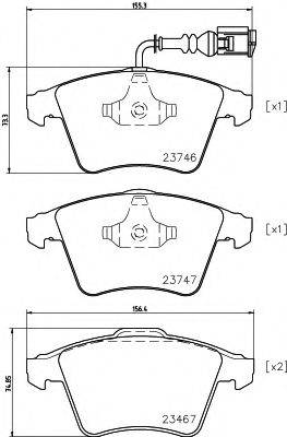 HELLA PAGID 8DB355011171 Комплект гальмівних колодок, дискове гальмо