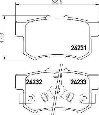 HELLA PAGID 8DB355012061 Комплект гальмівних колодок, дискове гальмо