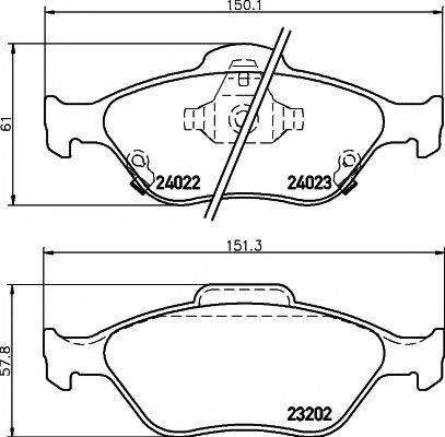 HELLA PAGID 8DB355006721 Комплект гальмівних колодок, дискове гальмо