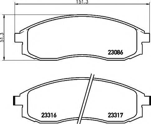 HELLA PAGID 8DB355016891 Комплект гальмівних колодок, дискове гальмо