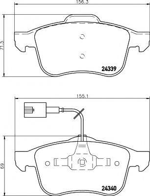 HELLA PAGID 8DB355006901 Комплект гальмівних колодок, дискове гальмо