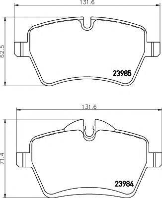 HELLA PAGID 8DB355012341 Комплект гальмівних колодок, дискове гальмо