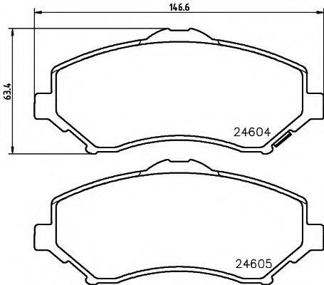 HELLA PAGID 8DB355014321 Комплект гальмівних колодок, дискове гальмо