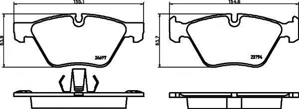 HELLA PAGID 8DB355014351 Комплект гальмівних колодок, дискове гальмо