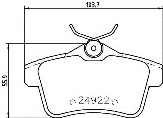 HELLA PAGID 8DB355014531 Комплект гальмівних колодок, дискове гальмо