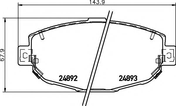 HELLA PAGID 8DB355015341 Комплект гальмівних колодок, дискове гальмо