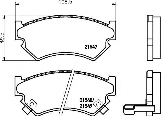 HELLA PAGID 8DB355016321 Комплект гальмівних колодок, дискове гальмо