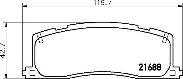 HELLA PAGID 8DB355016391 Комплект гальмівних колодок, дискове гальмо