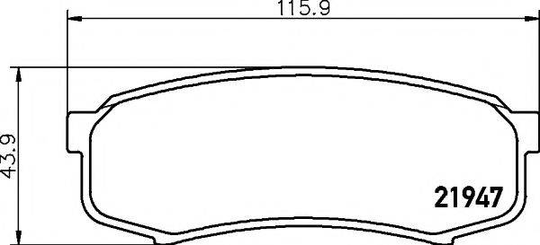 HELLA PAGID 8DB355016831 Комплект гальмівних колодок, дискове гальмо