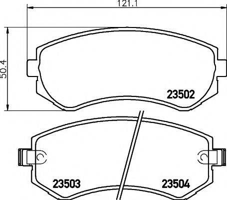 HELLA PAGID 8DB355017201 Комплект гальмівних колодок, дискове гальмо