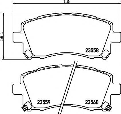 HELLA PAGID 8DB355017291 Комплект гальмівних колодок, дискове гальмо