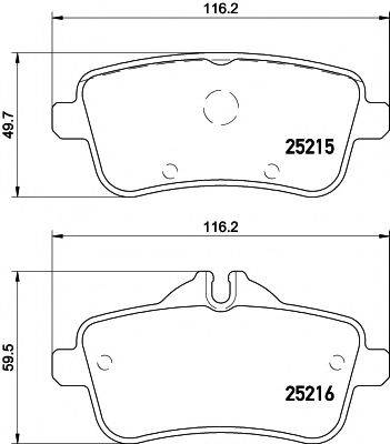 HELLA PAGID 8DB355019741 Комплект гальмівних колодок, дискове гальмо