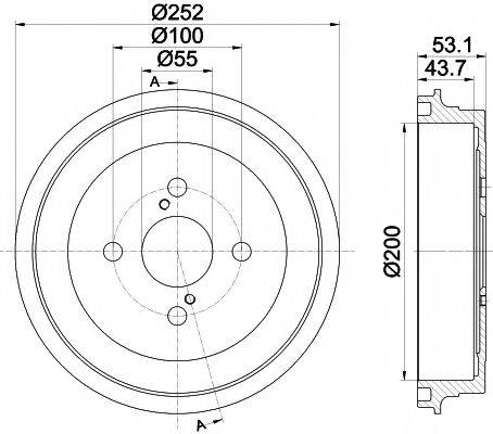 HELLA PAGID 8DT355301901 Гальмівний барабан