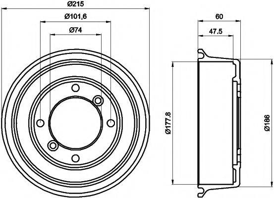 HELLA PAGID 8DT355302041 Гальмівний барабан