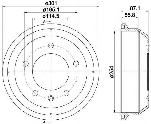 HELLA PAGID 8DT355302441 Гальмівний барабан