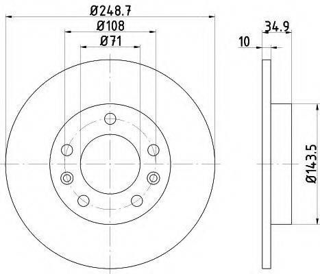 HELLA PAGID 8DD355120581 гальмівний диск