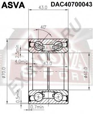 ASVA DAC40700043 Підшипник маточини колеса