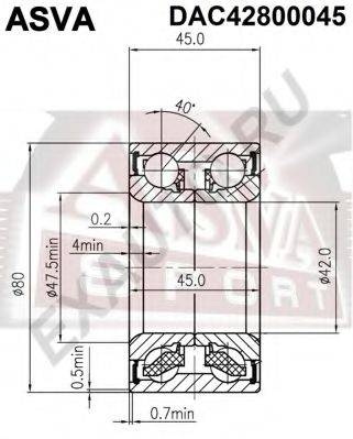 ASVA DAC42800045 Підшипник маточини колеса