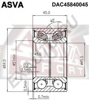 ASVA DAC45840045 Підшипник маточини колеса