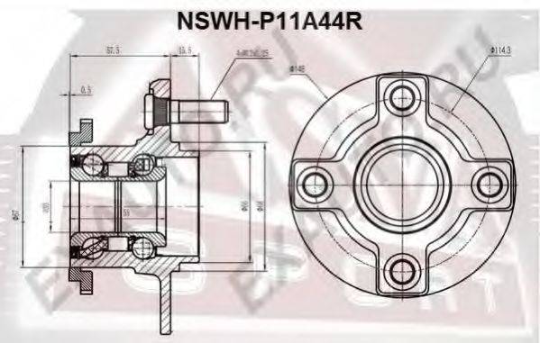 ASVA NSWHP11A44R Маточина колеса