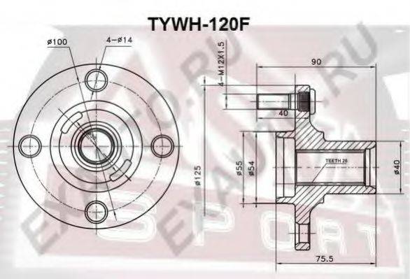 ASVA TYWH120F Маточина колеса