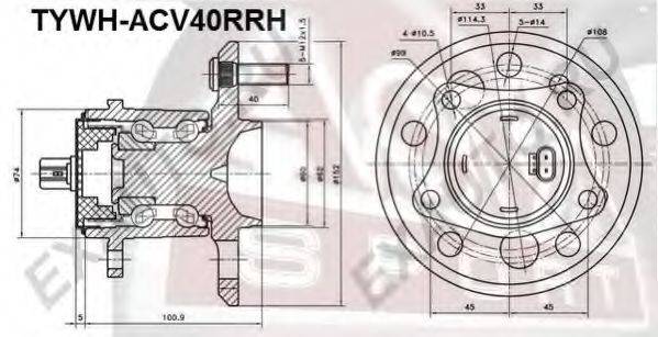 ASVA TYWHACV40RRH Маточина колеса