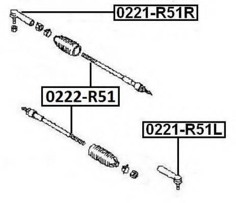 ASVA 0222R51 Осьовий шарнір, рульова тяга