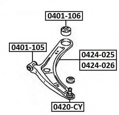 ASVA 0420CY несучий / напрямний шарнір