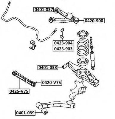 ASVA 0420V75 несучий / напрямний шарнір