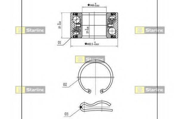 STARLINE LO03423 Комплект підшипника маточини колеса