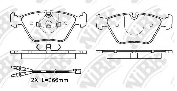 NIBK PN0012W Комплект гальмівних колодок, дискове гальмо
