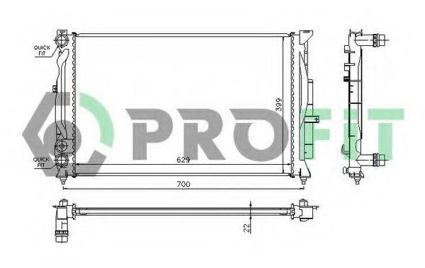 PROFIT PR0014A2 Радіатор, охолодження двигуна