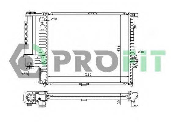 PROFIT PR0060A2 Радіатор, охолодження двигуна