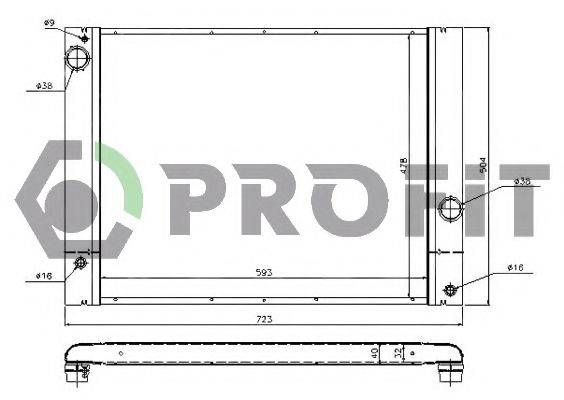 PROFIT PR0071A4 Радіатор, охолодження двигуна