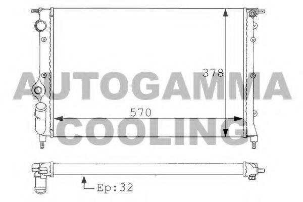 AUTOGAMMA 100857 Радіатор, охолодження двигуна