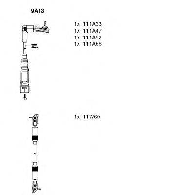 BREMI 9A13 Комплект дротів запалювання