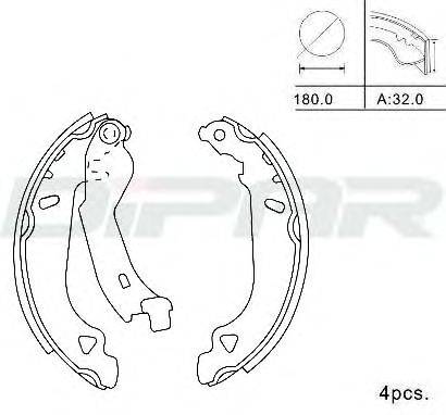 DITAS DPB1003 Комплект гальмівних колодок