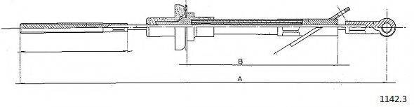 CABOR 11423 Трос, управління зчепленням