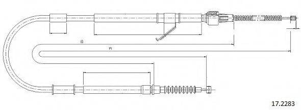 CABOR 172283 Трос, стоянкова гальмівна система