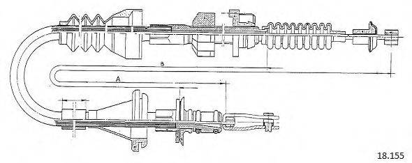 CABOR 18155 Трос, управління зчепленням